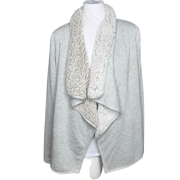 Thread & Supply gray sherpa lined open front cardigan Small - Picture 1 of 9